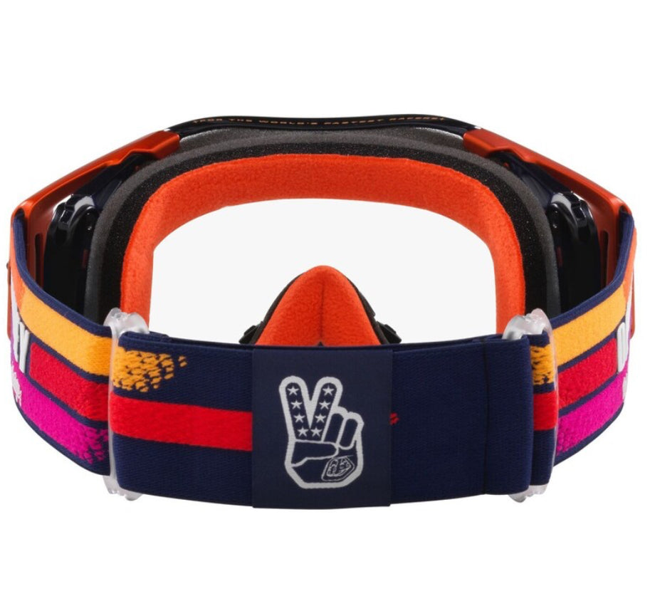 OAKLEY Airbrake MX Goggle - TLD Navy Sunrise Clear Linse